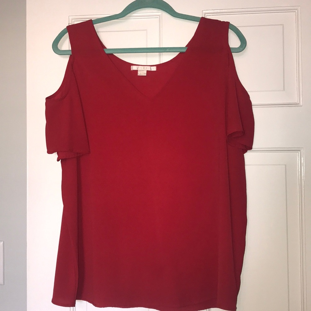 🔥Red Large Cold Shoulder Blouse🔥